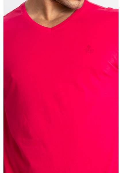 Erkek/unisex V-Yaka T-Shirt Veralpes - Macenta fırsatları