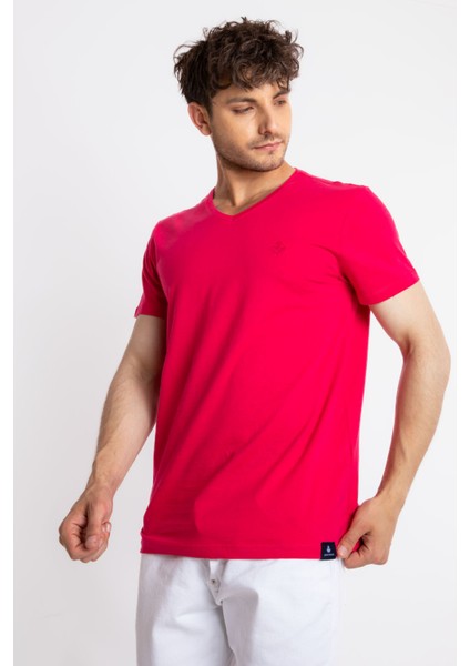Erkek/unisex V-Yaka T-Shirt Veralpes - Macenta fiyatları