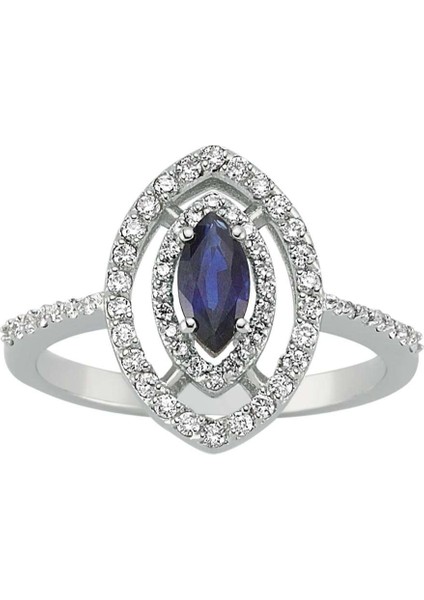 Pırlanta ve Markiz Kesim Safir Taşlı Yüzük 0417R0110 fiyatları