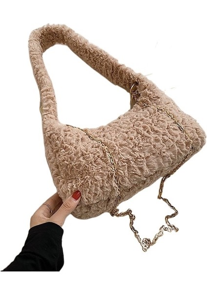 Rulo Çiçekli Çanta Moda Omuz Çantası Düz Renk El Çantası (Yurt Dışından)