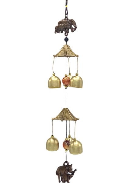 Metal Rüzgar Çanı Iki Katlı Bereket Filleri 6 Çan Feng Shui fiyatları