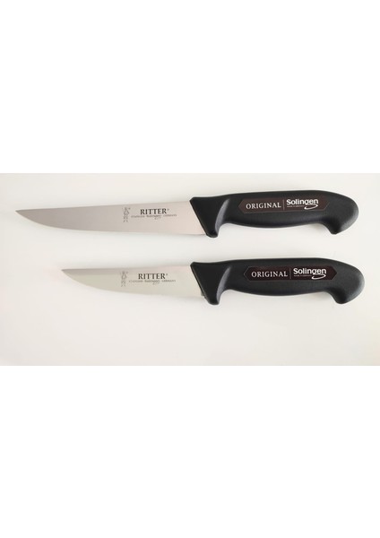 Kasap Bıçağı Seti 2 Adet ( 13cm+18cm) Siyah