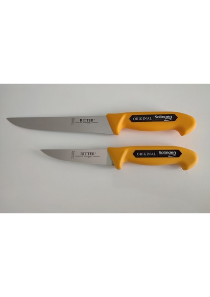 Kasap Bıçağı Seti 2 Adet ( 13cm+18cm) Sarı