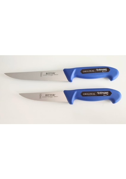 Kasap Bıçağı Seti 2 Adet ( 13cm+18cm) Mavi