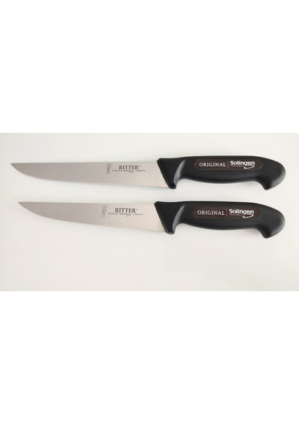 Kasap Bıçağı Seti 2 Adet ( 18cm+21cm) Siyah