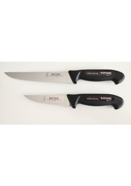 Kasap Bıçağı Seti 2 Adet ( 13cm+21cm) Siyah