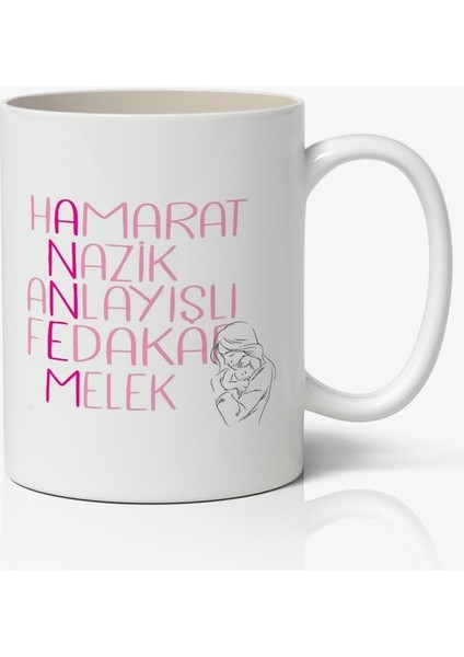 Annem Detaylı Yazılı Baskılı Kupa Bardak