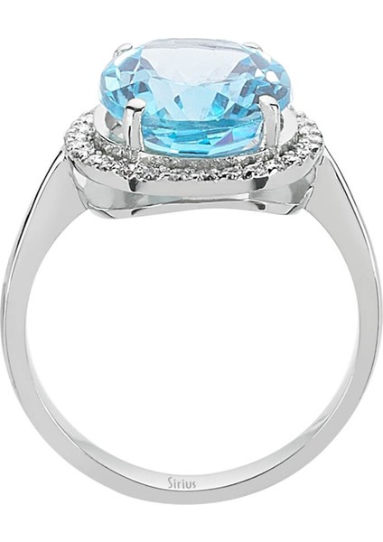 Pırlanta ve Oval Mavi Topaz Taşlı Yüzük 0417R0116 modelleri