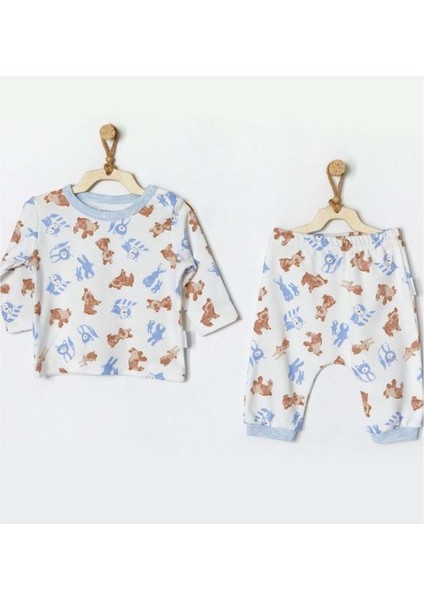 Andywawa-Erkek Bebek Pijama Takım-Ecru - Andywawa - Ecru - 3-6 Ay