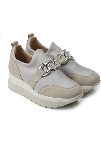 Kadın Dolgu Taban Ayakkabı 9B4636 Comart 4636 Trıc Sprint Grey