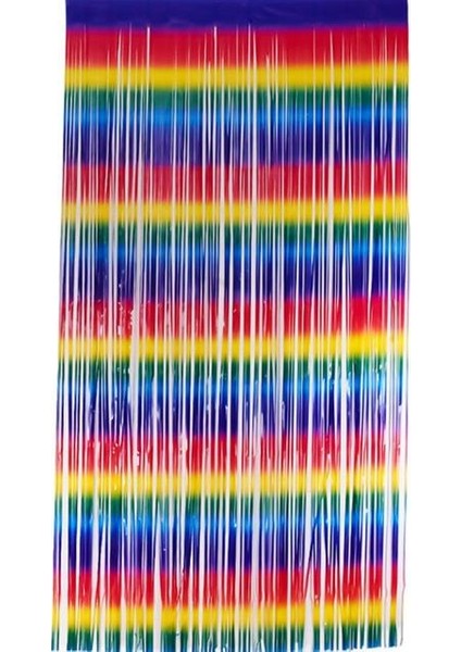Metalize Rengarenk Arka Fon Süs 100X200 cm