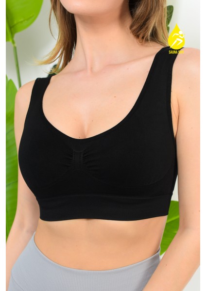 Kadın Modal Crop Top Büstiyer Toparlayıcı Seamless Dikişsiz Kalın Askılı Örme Bustiyer