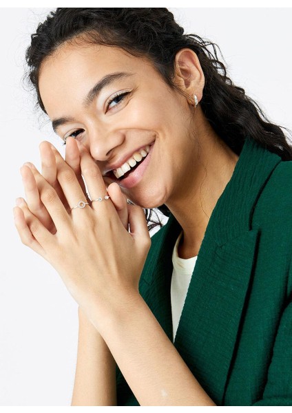 Taşlı Yüzük Seti x 12 Silver