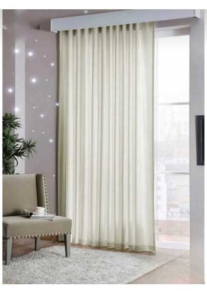 Lüx Atlas Saten Krem Güneşlik Perde - 170 x 200 cm
