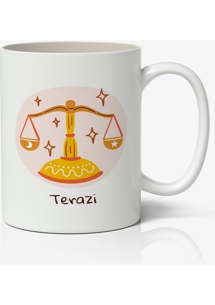 Terazi Burcu Baskılı Kupa Bardak