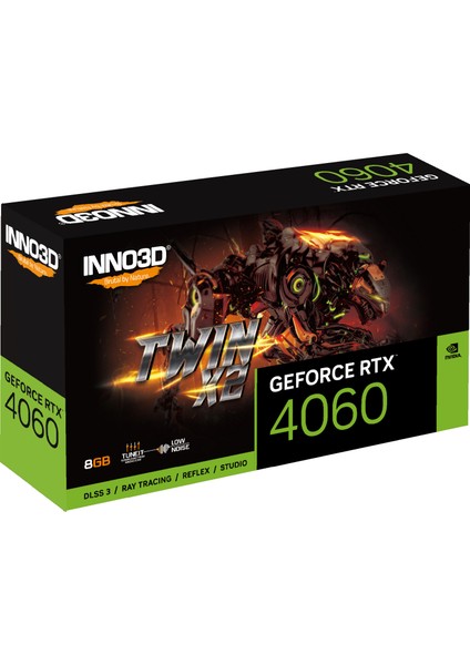 INNO3D RTX4060 Twin X2 8gb 128BIT Gddr6 (N40602-08D6-173051N)