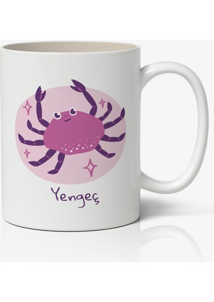 Yengeç Burcu Baskılı Kupa Bardak 2