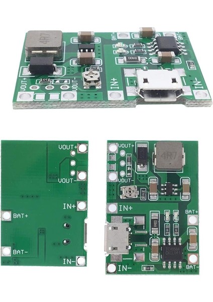 1s 3.7V 18650 Ayarlanabilir Şarj ve Yükseltme Modülü