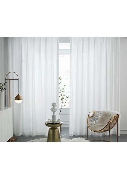 Lüx Atlas Saten Beyaz Güneşlik Perde - 260 x 200 cm