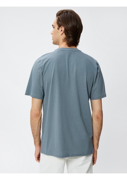 Baskılı Tişört Uzay Temalı Bisiklet Yaka Pamuklu fırsatları