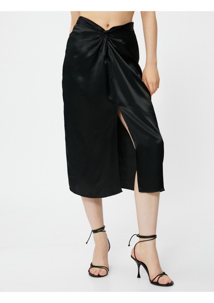 Midi Kalem Etek Büzgü Detaylı Yırtmaçlı modelleri