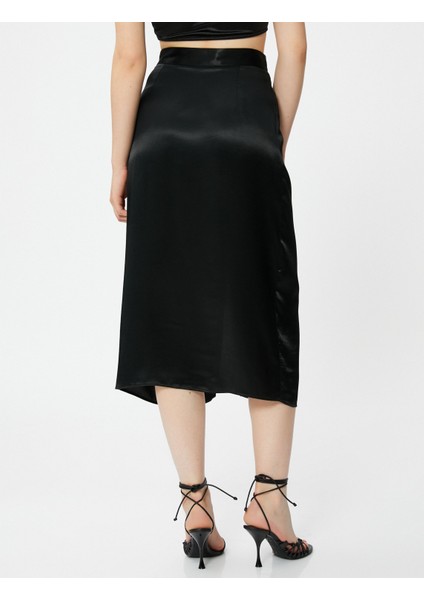 Midi Kalem Etek Büzgü Detaylı Yırtmaçlı fırsatları