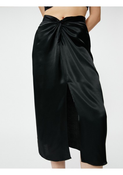 Midi Kalem Etek Büzgü Detaylı Yırtmaçlı indirimleri