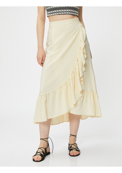 Melis Ağazat XKoton - Fırfırlı Asimetrik Midi Etek modelleri
