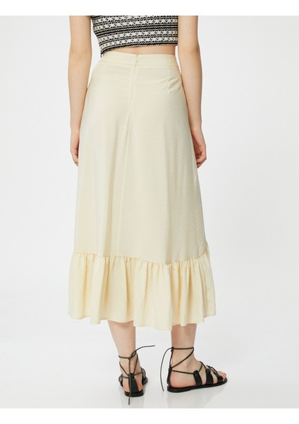 Melis Ağazat XKoton - Fırfırlı Asimetrik Midi Etek fırsatları