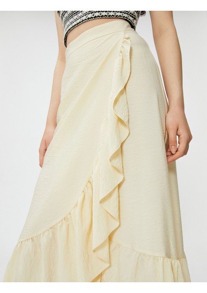 Melis Ağazat XKoton - Fırfırlı Asimetrik Midi Etek indirimleri