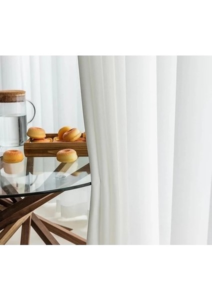 Lüx Atlas Saten Krem Güneşlik Perde - 360 x 200 cm modelleri