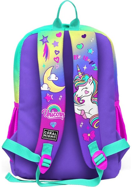 Kids Lavanta Su Yeşili Unicorn Desenli 3’lü Okul Çanta Seti SET0123729 indirimleri