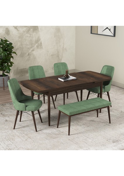 Hera Serisi Açılabilir Mdf Mutfak Salon Masa Takımı 4 Sandalye+1 Bench fiyatları