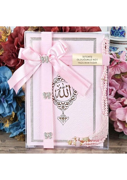 Termo Yasin Kitabı, Inci Tesbihli Hediye Seti-Pembe