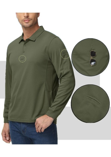 Erkek Jersey Golf Polo Gömlek Pike Performans Taktik Askeri Uzun Kollu T-Shirt modelleri