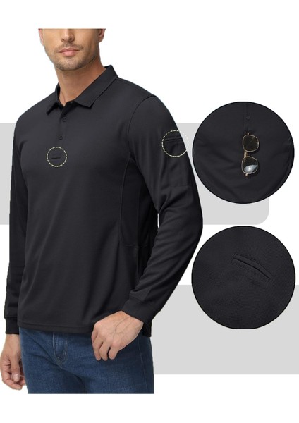 Ghassy Co. Erkek Jersey Golf Polo Gömlek  Pike Performans Taktik Askeri Uzun Kollu T-Shirt