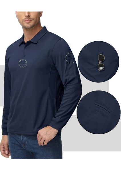 Erkek Jersey Golf Polo Gömlek Pike Performans Taktik Askeri Uzun Kollu T-Shirt modelleri