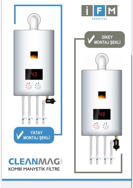 Cleanmag Kombi Altı Manyetik Filtre- 3/4'' (DN20) -Mıknatıslı Filtre
