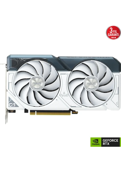 ASUS GEFORCE DUAL RTX 4060 TI 8GB 128bit GDDR6 2595MHz OC HDMI 3xDP (DUAL-RTX4060TI-O8G-WHITE) DLSS3 EKRAN KARTI