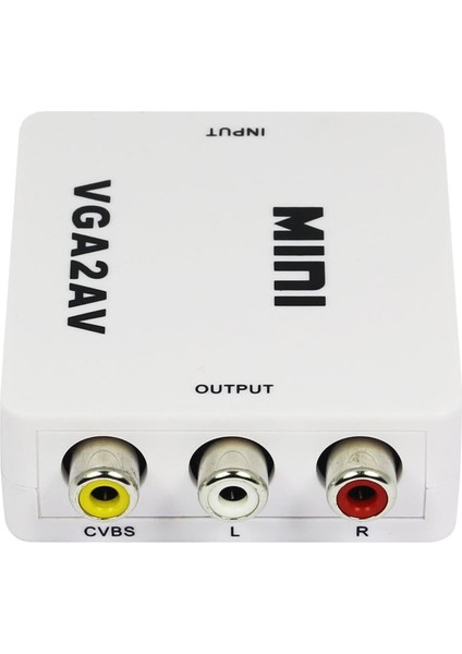 VGA2AV VGA Rca Av Dönüştürücü Çevirici Mini Audio Switch