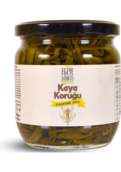 Kaya Koruğu Konserve - (Meze ve Salata Için Yemeğe Hazır Kaya Yosunu Ege Otları Kavanoz) - 400 Gr.