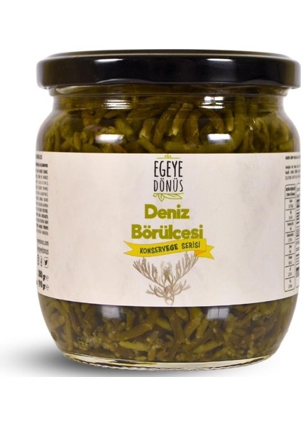 Deniz Börülcesi Konserve-(Meze ve Salata Için Yemeğe Hazır Deniz Yosunu Ege Otları KAVANOZ)-380 Gr.