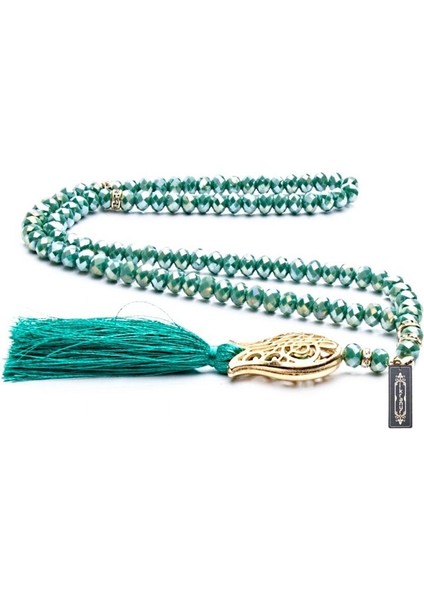 Hediyelik Şantuk Kese Yasin, Madlen Çikolata, Kristal Tesbihli Gold Kutulu Set Yeşil