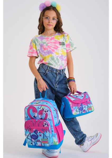 Kids Mavi Pembe Flamingo Desenli 3’lü Okul Çanta Seti SET0123730 fiyatları