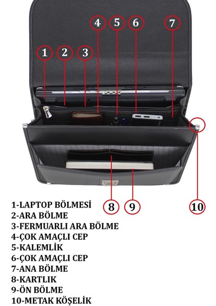 Case Club Kilit Mekanizmalı Erkek Evrak Çantası 156 Inç Laptop Bölmeli Omuz Askılı