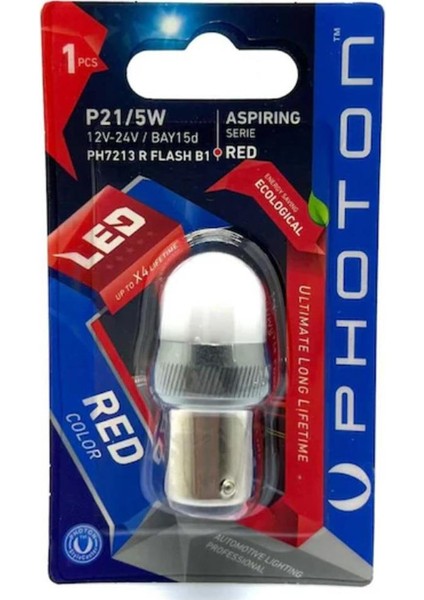 P21/5W Kırmızı Flash (Tekli Blister)