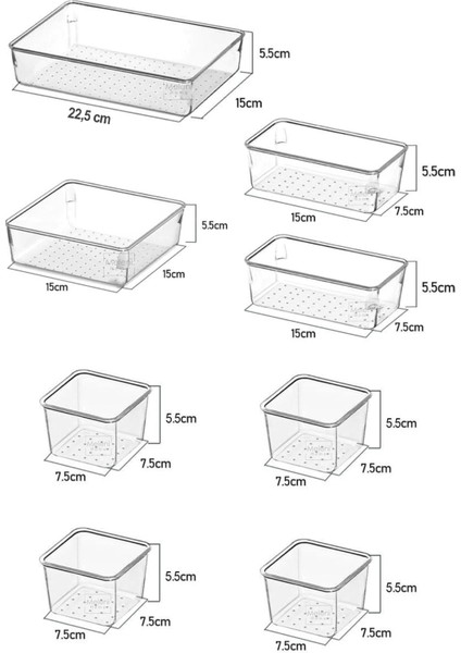 8 Parça Banyo Kozmetik Takı Düzenleyici Makyaj Organizer - Modüler Çekmece Içi Düzenleyici