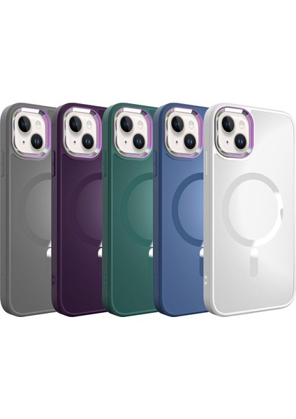 Apple Apple iPhone 14 Plus Kılıf Magsafe Wireless Şarj Özellikli Renkli Kamera Çerçeveli Kapak (Stil) modelleri