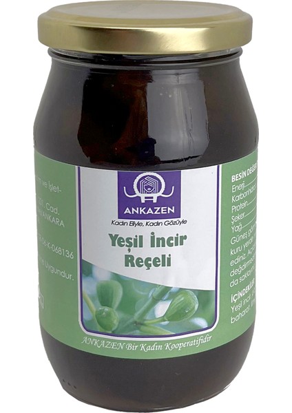 Ham Yeşil Incir Reçeli Ev Yapımı Doğal Meyveli 450 gr