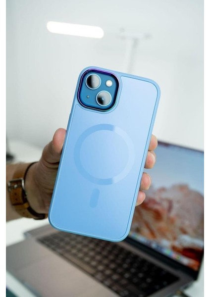Apple iPhone 14 Kılıf Magsafe Wireless Şarj Özellikli Renkli Kamera Çıkıntılı Mat Kapak